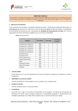 profissionais p/ AEC - Agrupamento de Escolas de Maximinos