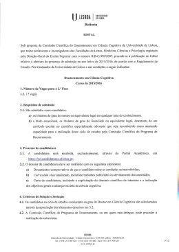 Fase 2: Edital - Doutoramento em Ci&ecirc;ncia Cognitiva
