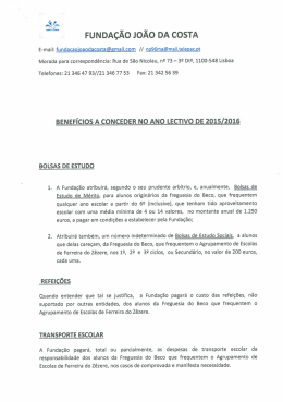 Benefícios a conceder - Junta de Freguesia do Beco