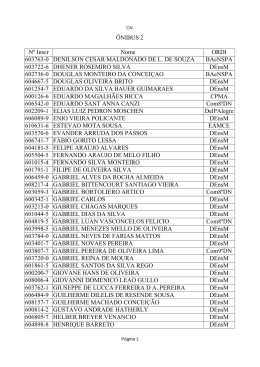 ÔNIBUS 2 Nº Inscr Nome ORDI 603763