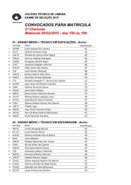 CONVOCADOS PARA MATRÍCULA