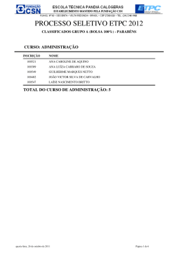 PROCESSO SELETIVO ETPC 2012
