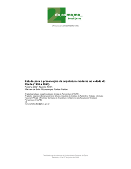 Estudo para a preserva&ccedil;&atilde;o da arquitetura moderna