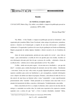 Ano V, n. 09 &ndash; setembro/2009 Resenha EU NOT&Iacute;CIA (CLIQUE AQUI