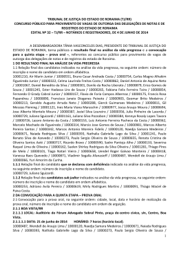 Edital n&deg; 32 - Resultado final na an&aacute;lise da vida