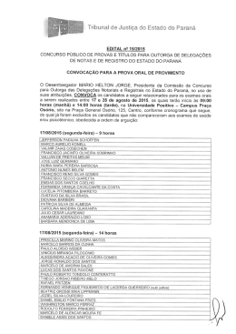 Edital nº 15/2015 - Concurso de Provimento
