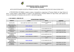 VAGA OCIOSA 2015.1. - Universidade Federal do Maranhão