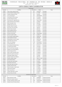 Lista geral dos candidatos 2014