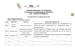 I F&Oacute;RUM REGIONAL DE PESQUISA
