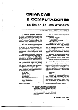 CRIAN&Ccedil;AS E COMPUTADORES no limiar de uma aventura