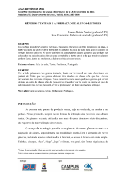 G&Ecirc;NEROS TEXTUAIS E A FORMA&Ccedil;&Atilde;O DE ALUNOS