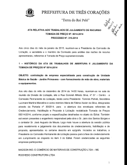 Resposta de Recurso - Prefeitura de Três Corações