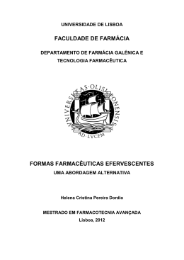faculdade de farm&aacute;cia formas farmac&ecirc;uticas efervescentes