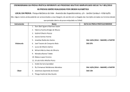 cronograma da prova pr&aacute;tica referente ao processo seletivo