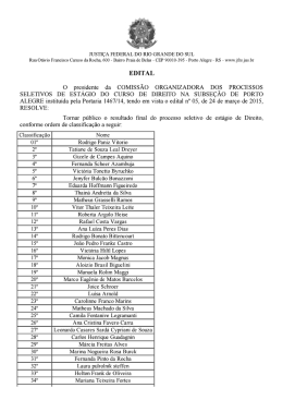 Classificação - Justiça Federal do Rio Grande do Sul