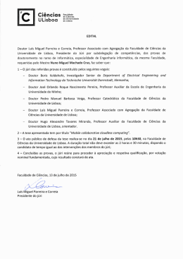 EDITAL - Faculdade de Ciências da Universidade de Lisboa
