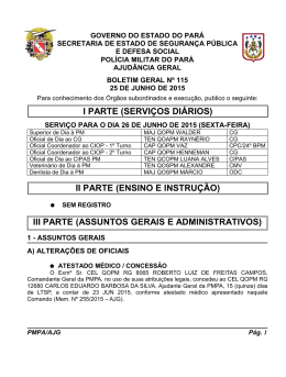 BG 115 - De 25 JUN 2015 - Proxy da Polícia Militar do Pará!