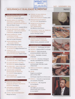 Segurança e Qualidade Alimentar.