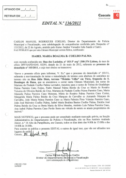 EDITAL N. 0 136/2013 - C&acirc;mara Municipal de Cascais