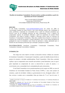 Desafios do Jornalismo Comunitário: Percurso teórico e prática