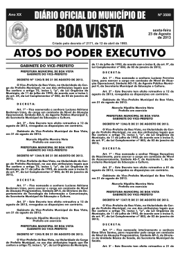 dom n&ordm; 3500.indd - Prefeitura Municipal de Boa Vista