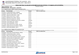 Resultado Final - Reserva De Vagas - Sexta Chamada