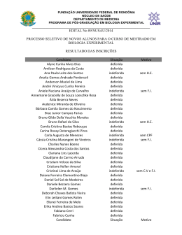 Inscri&ccedil;&otilde;es Homologadas Sele&ccedil;&atilde;o 2015