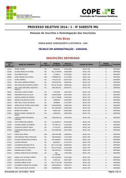 PROCESSO SELETIVO 2014 / 1