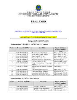 RESULTADO - Comprov - Universidade Federal de Campina Grande