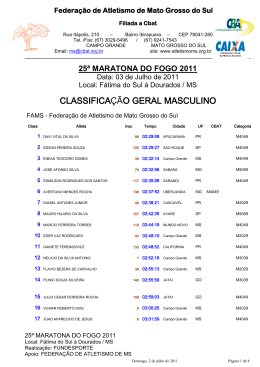 RESULTADO DA 25&ordf; MARATONA DO FOGO 2011 (FAMS)