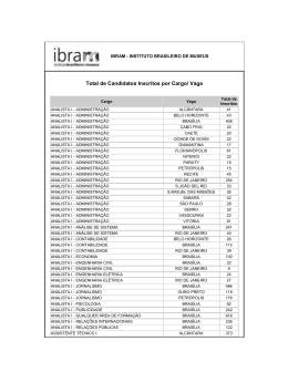 Estatísticas Número de inscritos por cargo e região