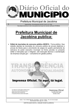 Prefeitura Municipal de Jacobina publica: