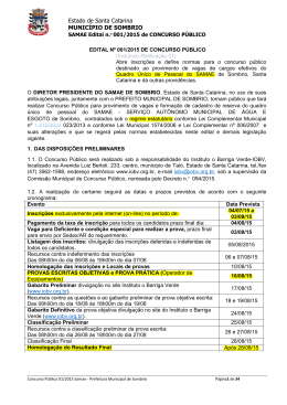 Edital SAMAE Sombrio SC concurso