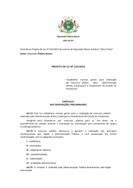 Emenda - PL - Concurso P&uacute;blico