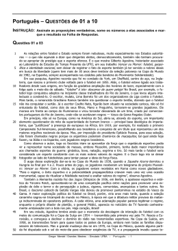 Português – QUESTÕES de 01 a 10