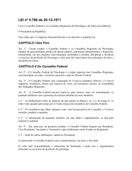 LEI n&ordm; 5 - Conselho Federal de Psicologia