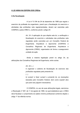 1 A LEI 4950A NA ESFERA DOS CREAs I) Da fiscaliza&ccedil;&atilde;o A