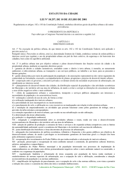 ESTATUTO DA CIDADE LEI N&ordm; 10.257, DE 10 DE - Crea-MS