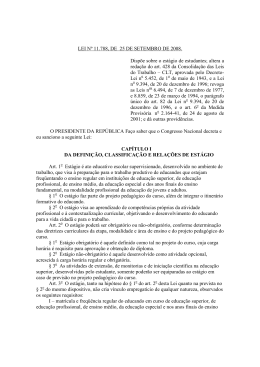 LEI N&ordm; 11.788, DE 25 DE SETEMBRO DE 2008. Disp&otilde;e
