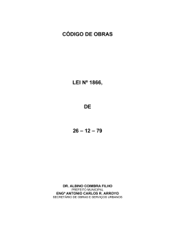 CÓDIGO DE OBRAS LEI Nº 1866, DE 26 – 12 – 79