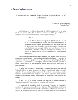 A aposentadoria especial de professor e a aplicação da Lei nº