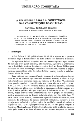 A Lei Federal 6.766 e a competencia nas Constituicoes