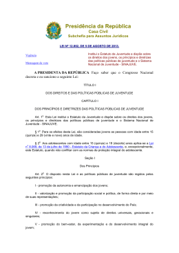 Lei Nº 12.852 de 2013 - Estatuto da Juventude