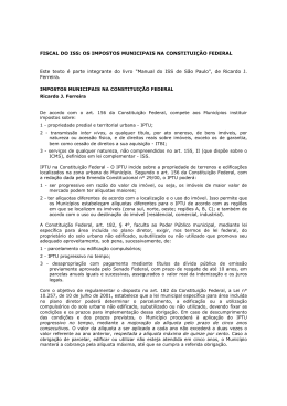 Impostos municipais na Constitui&ccedil;&atilde;o Federal