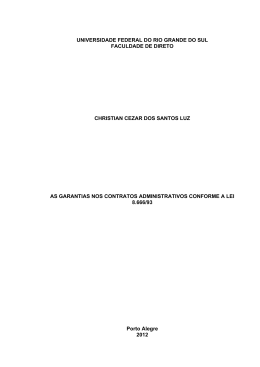 As garantias nos contratos administrativos conforme a lei 8.666/93