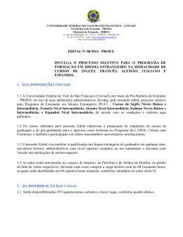 Edital N&ordm; 08/2014 - PROEX