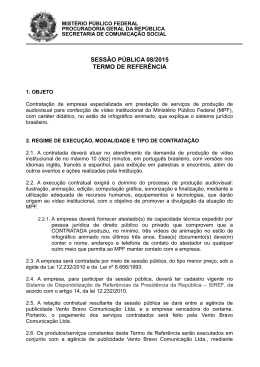SESS&Atilde;O P&Uacute;BLICA 08/2015 TERMO DE REFER&Ecirc;NCIA
