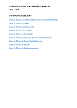 CURSOS PROFISSIONAIS EM FUNCIONAMENTO 2014 – 2015