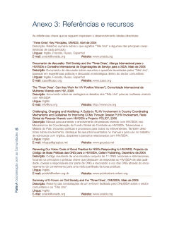 Anexo 3: Refer&ecirc;ncias e recursos