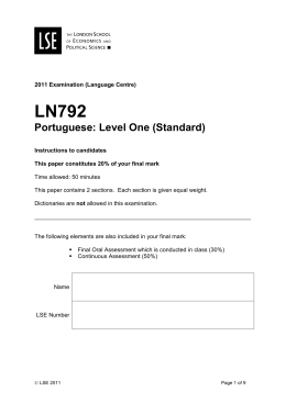 LN792 Portuguese: Level One (Standard)